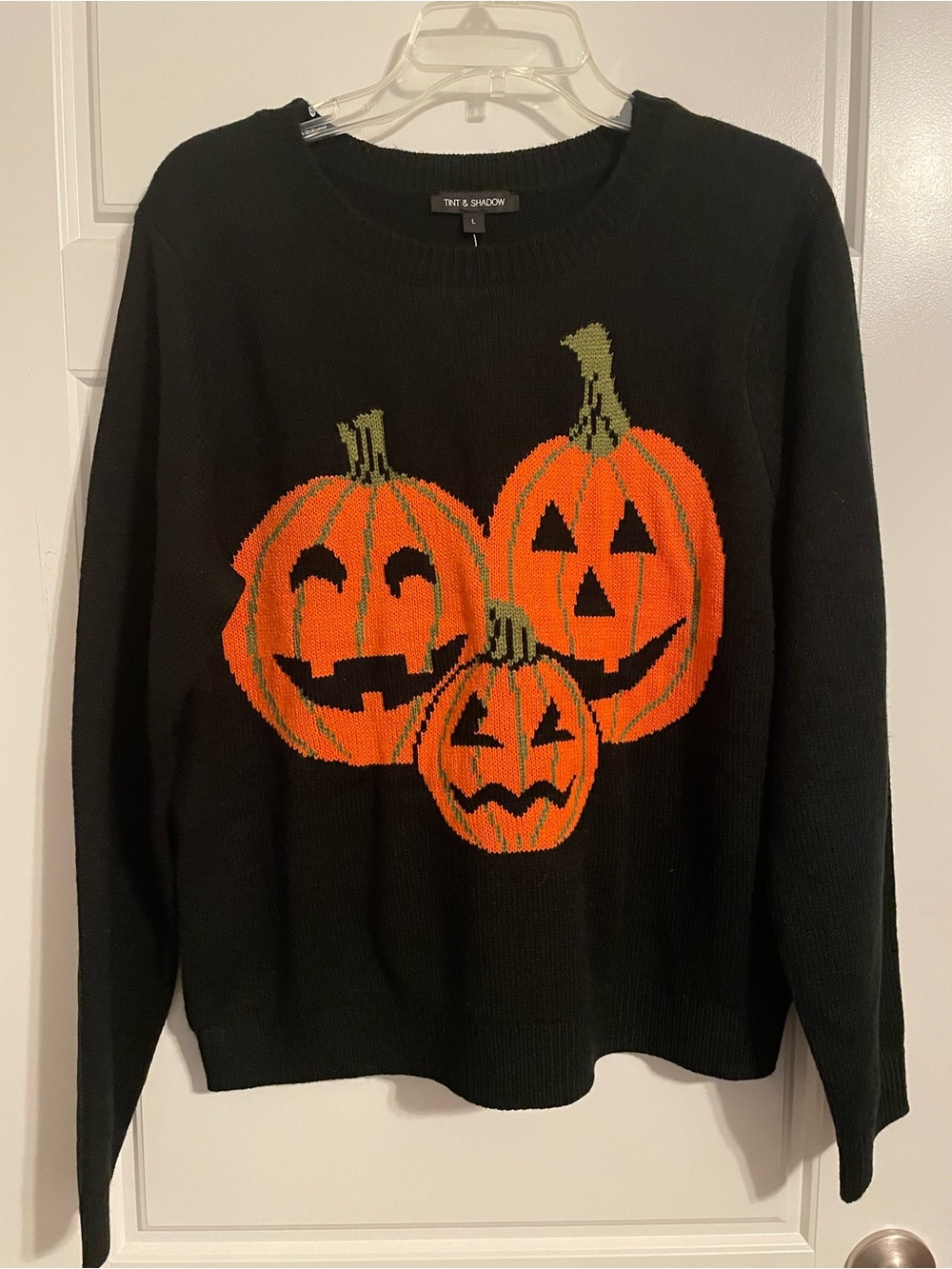 Women's Black Pumpkin Intarsia Sweater - NWT
